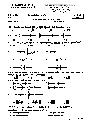 Đề thi kết thúc học phần kì II - Môn Toán